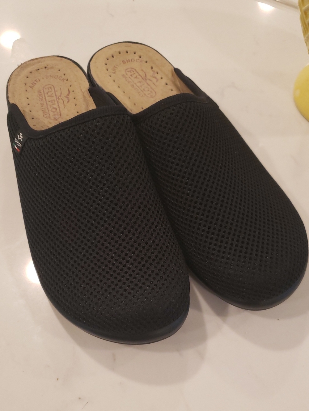 Fly Flot Black Slippers Size 41